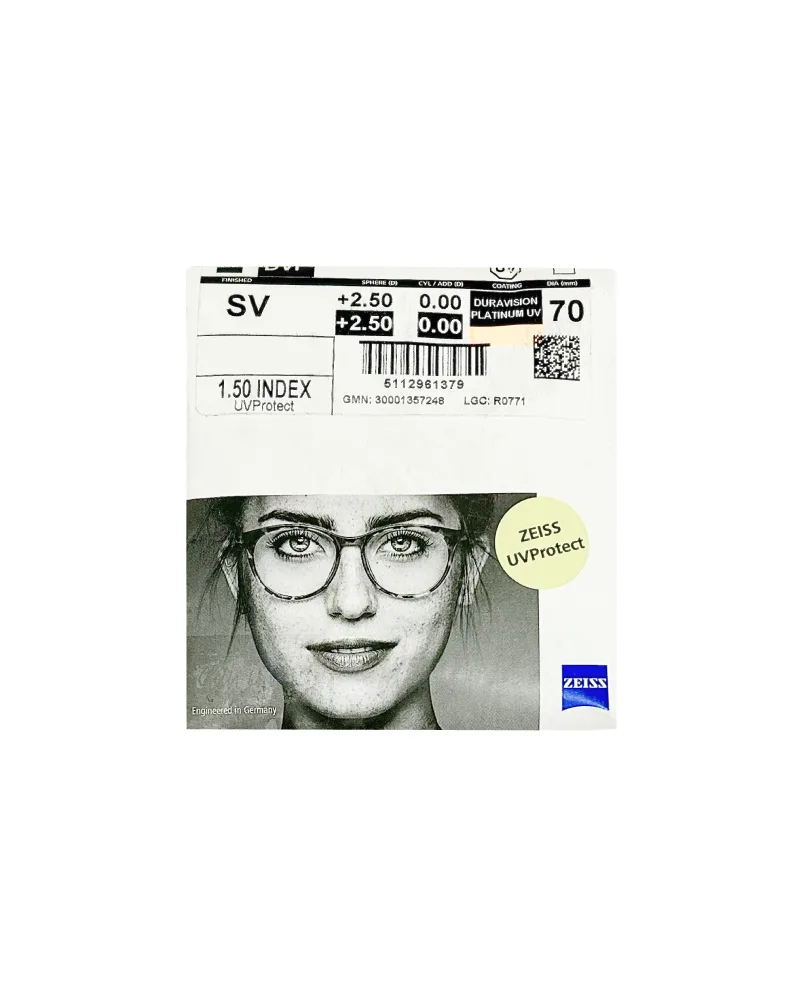 Линза для очков ZEISS Single Vision 1.5 DuraVision Platinum UV, 1 шт
